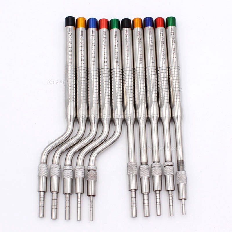 5 Pcs/Set Dental Implant Osteotome Instrument Mandibular Sinus Elevator Tool Concave Tips sinus Lifting Device Implant Bone Extruder